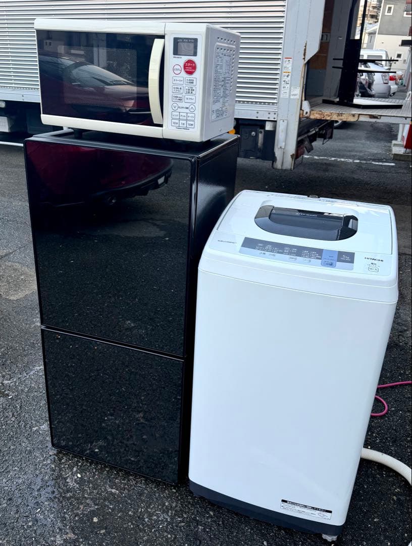 【福岡、佐賀一部地域】家電3点セット 冷蔵庫 洗濯機 電子レンジ