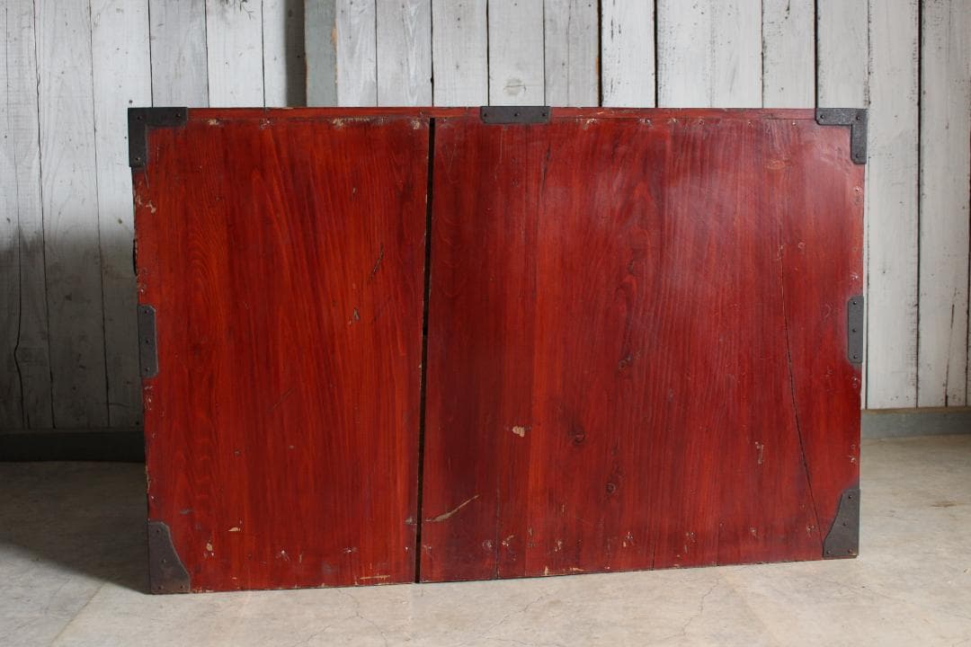 丸金具　庄内箪笥　2段　タンス　収納　古家具　古民家　時代家具