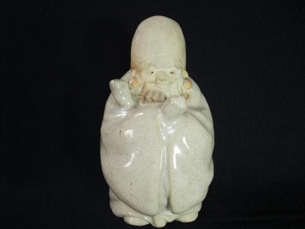 赤膚山 寿老人 陶器 置物 仏教美術 骨董 時代物 逸品 希少 共箱
