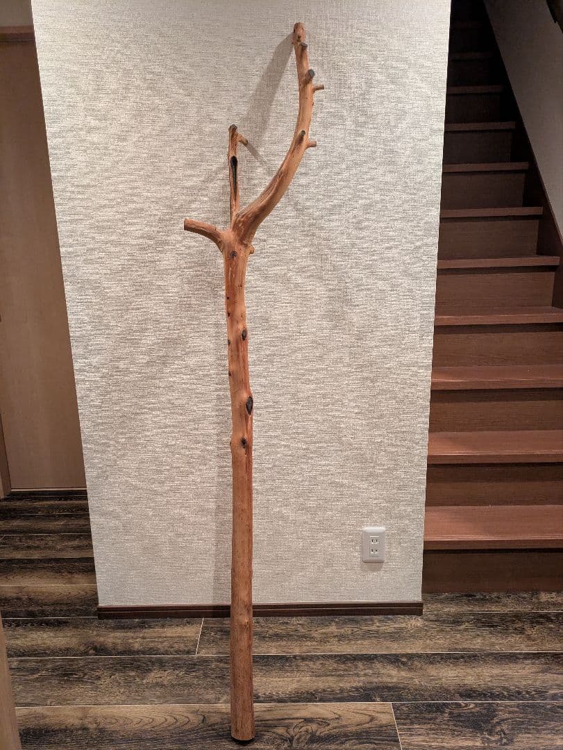 木製ハンガーラック 自然な枝の形状 約165cm
