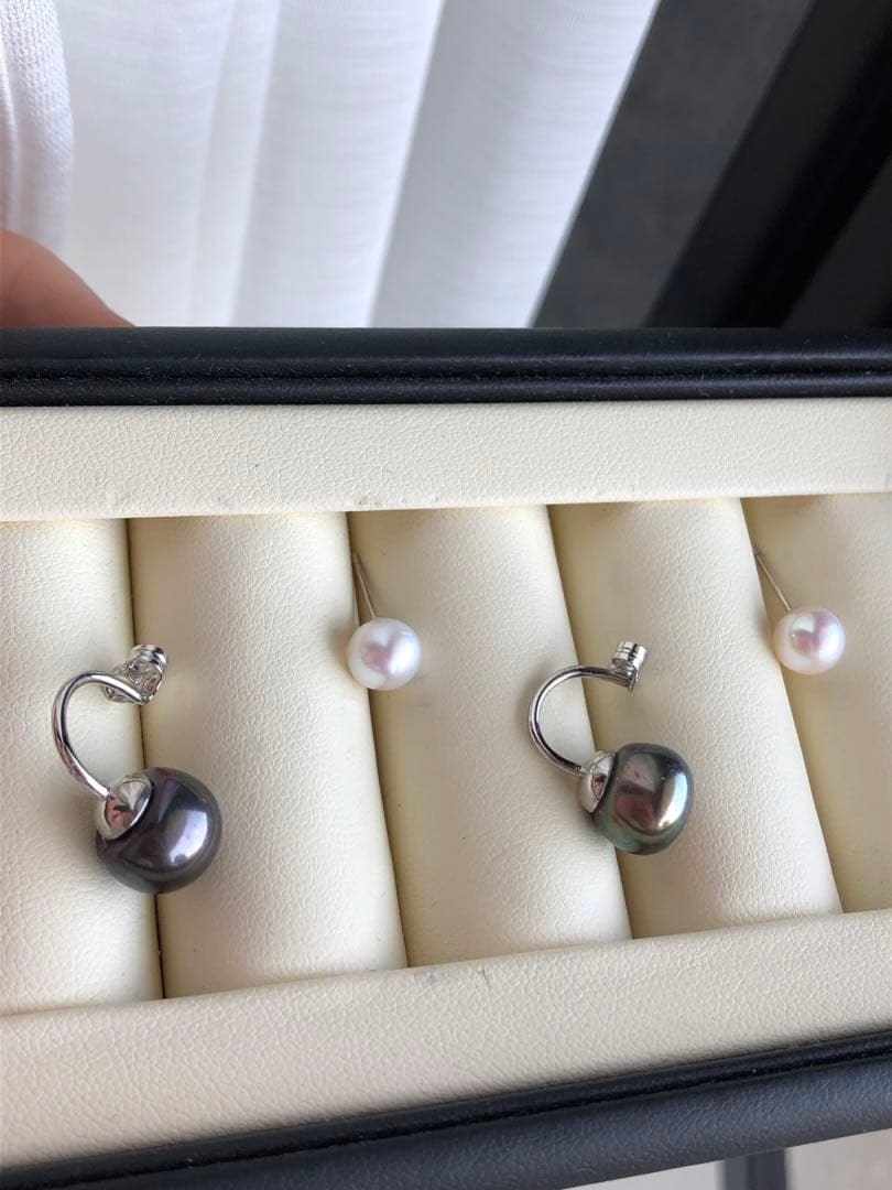 淡水バロックパールピアス　2ways
