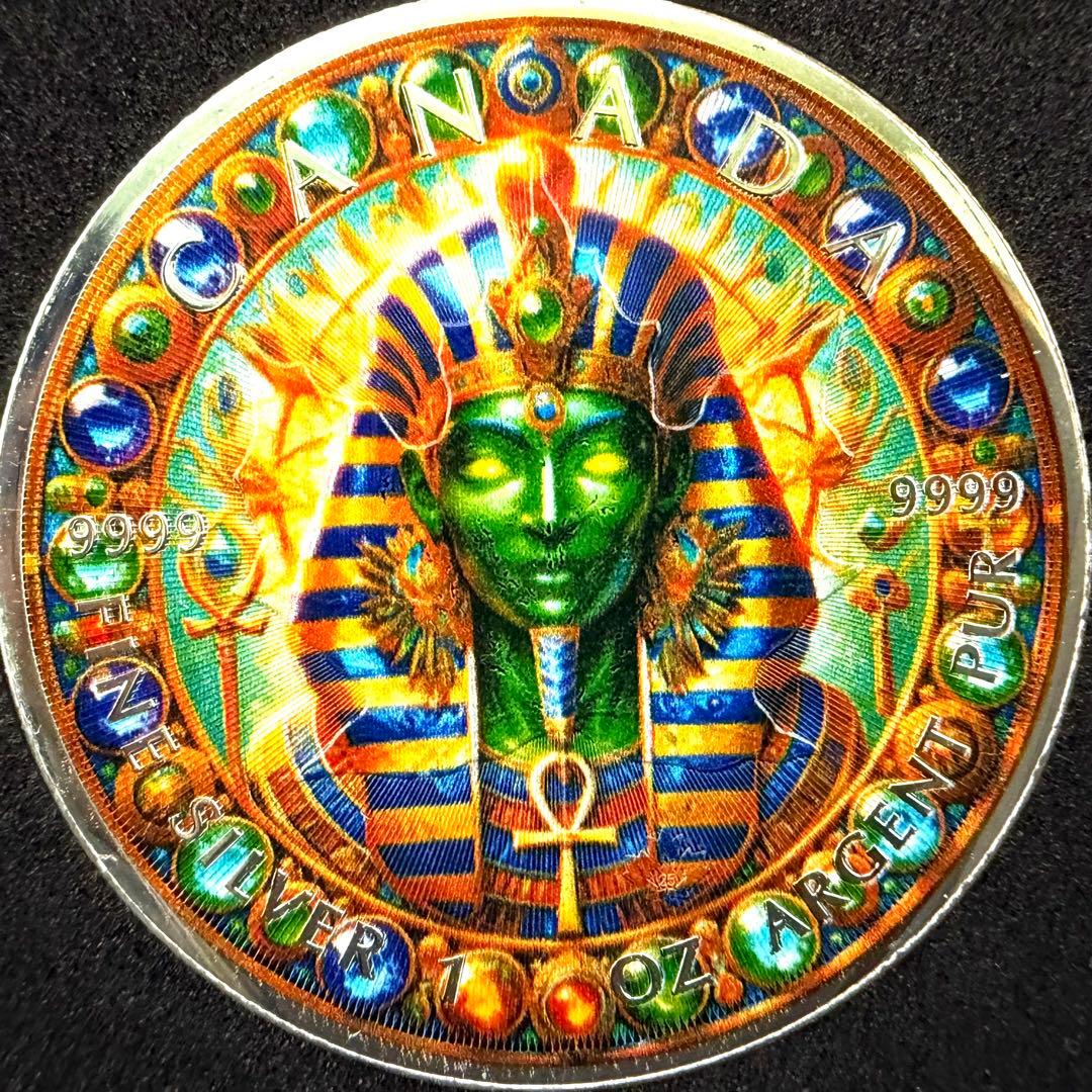 100枚限定 メイプルリーフ 銀貨 カラー エジプト オシリス 1オンス 1oz