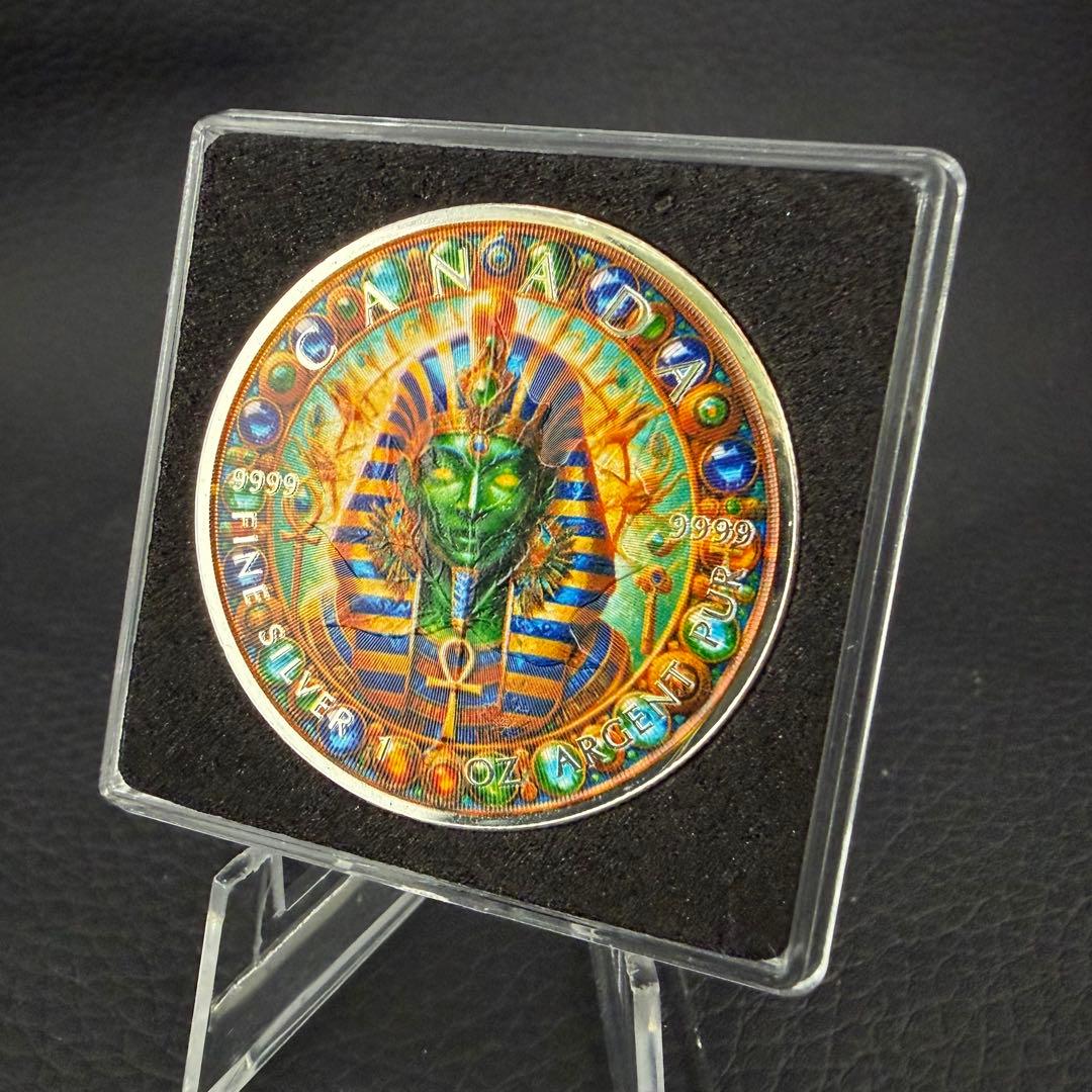 100枚限定 メイプルリーフ 銀貨 カラー エジプト オシリス 1オンス 1oz