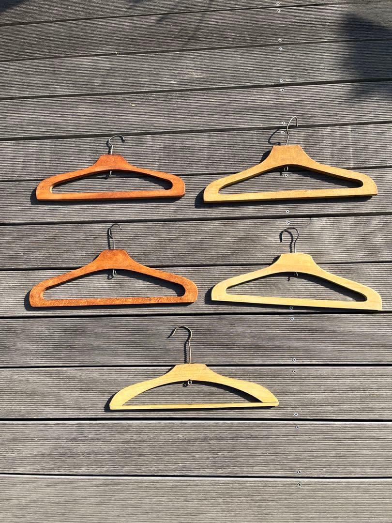 アンティーク 昭和レトロ ヴィンテージ hanger 木製ハンガー 5本セット