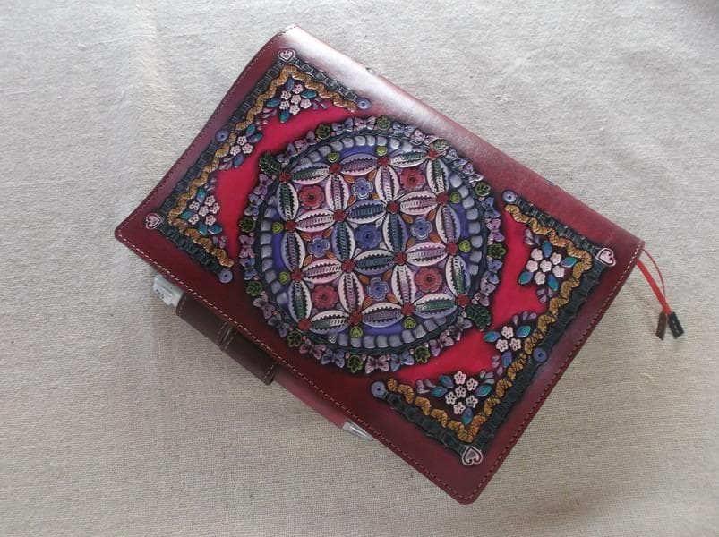ほぼ日手帳カズンサイズ対応　レザー手帳カバー A5サイズ  刻印,拭き染め