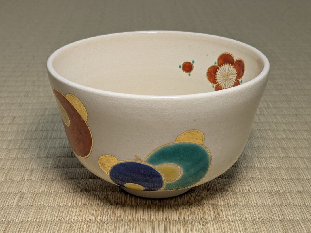 【美品】色絵くくり猿茶碗 永楽善五郎 即全 千家十職 仕覆付