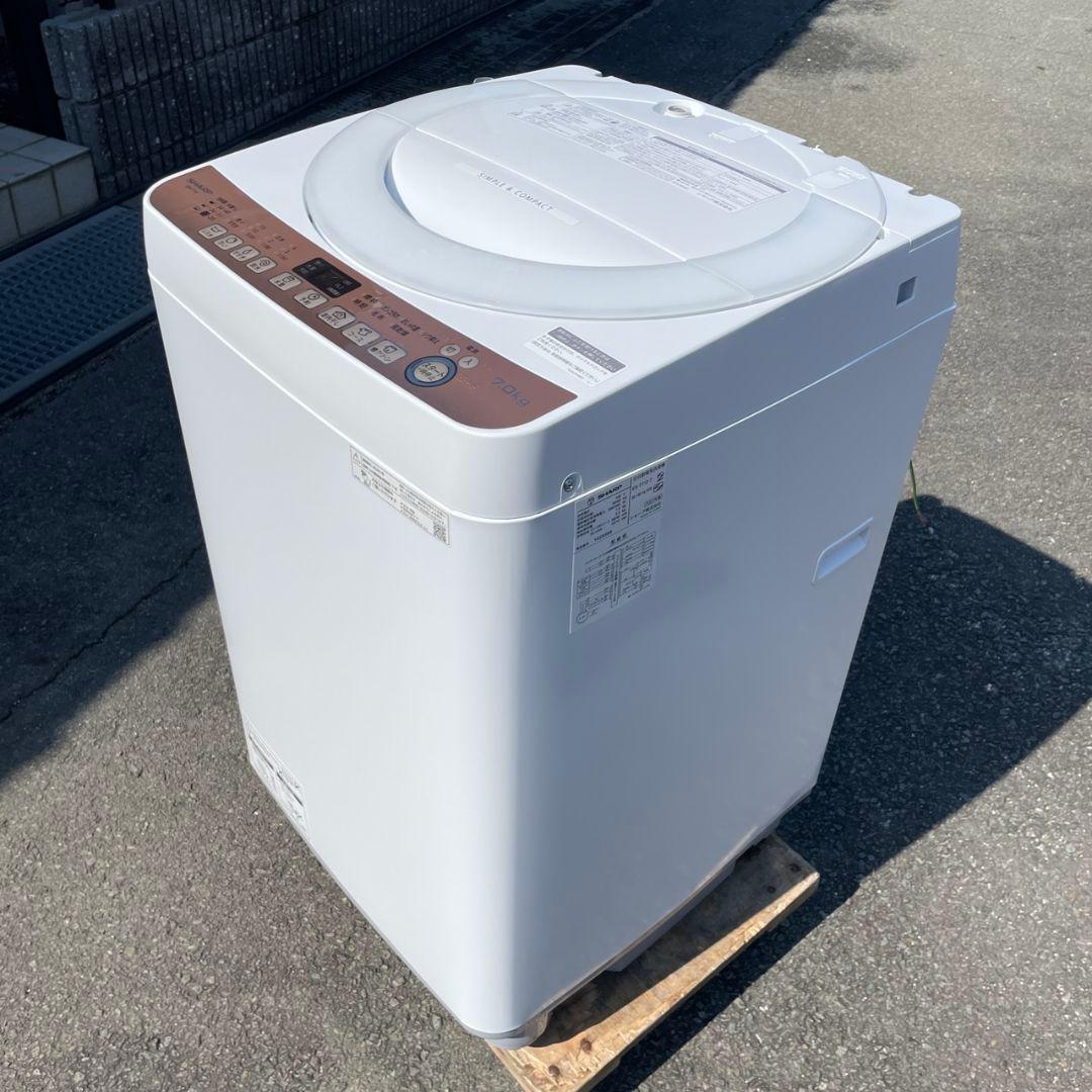 SHARP2020年7㎏全自動洗濯機 未使用風呂水ホース付き 美品 送料無料