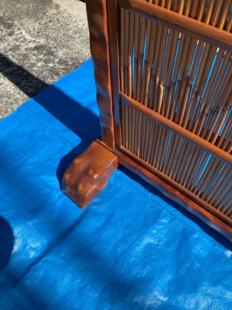 和風 衝立 一枚物 木製 よしず パーテーション 1点物 お洒落 間仕切り