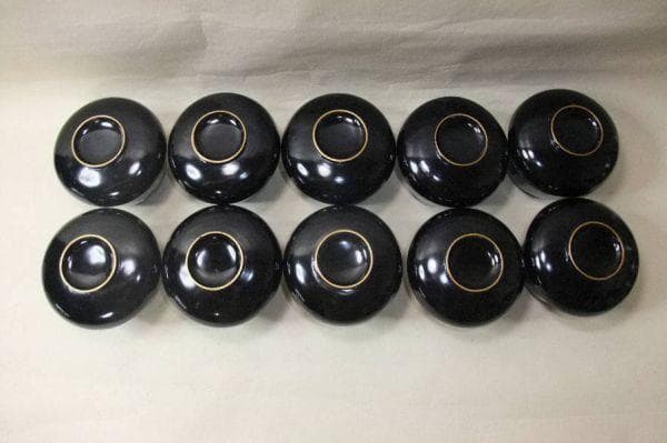 大正期 黒椀 吸い物椀 10客 天然木 本漆器 木箱