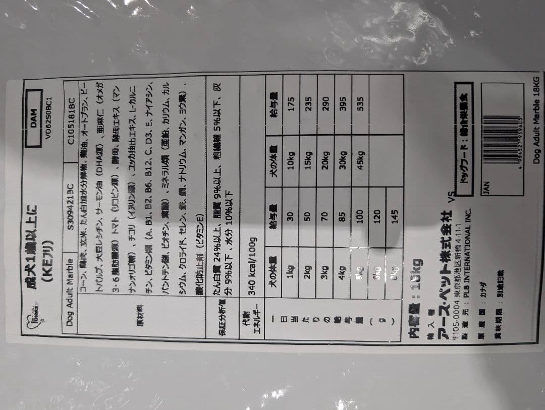 マキドッグフード ドライフード 18kg