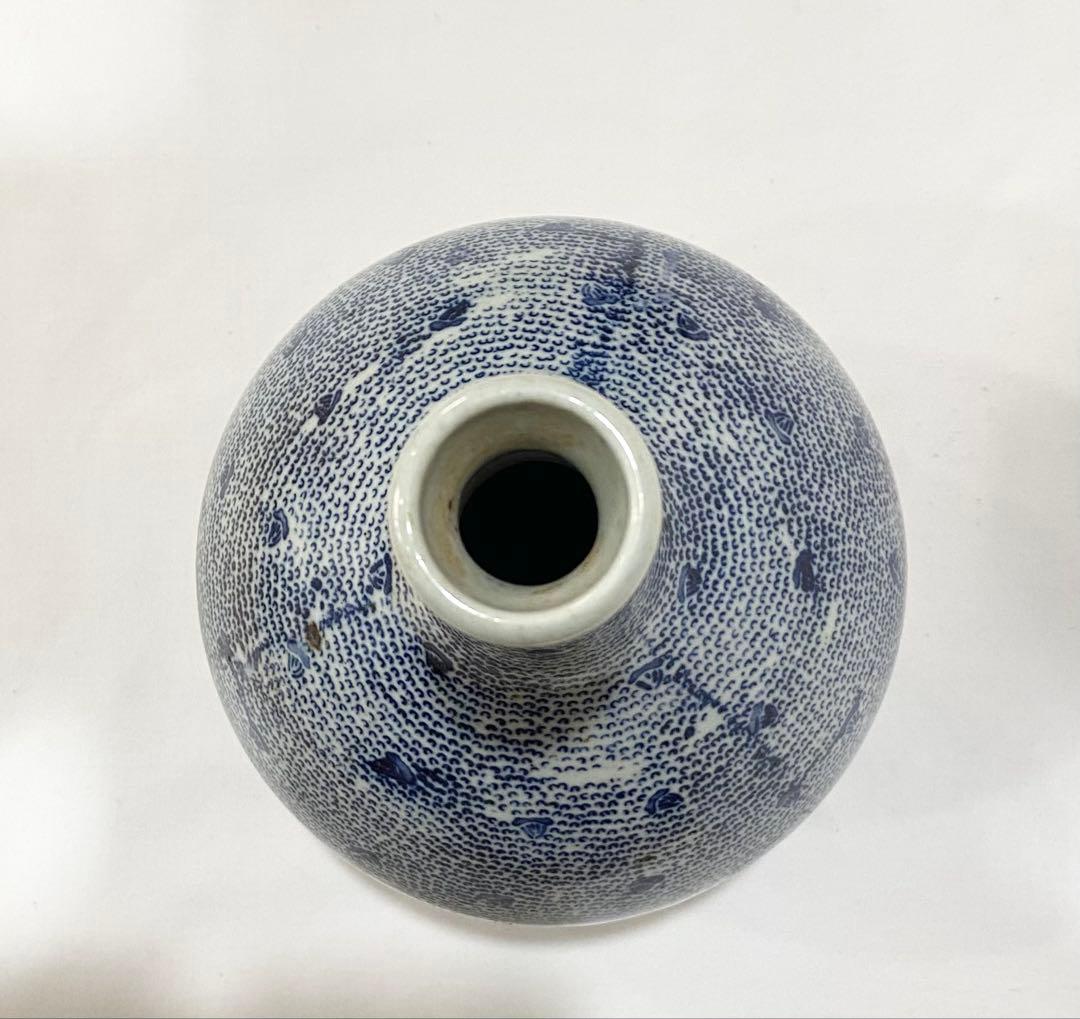 古伊万里／レトロな “印判微塵唐草文大徳利“