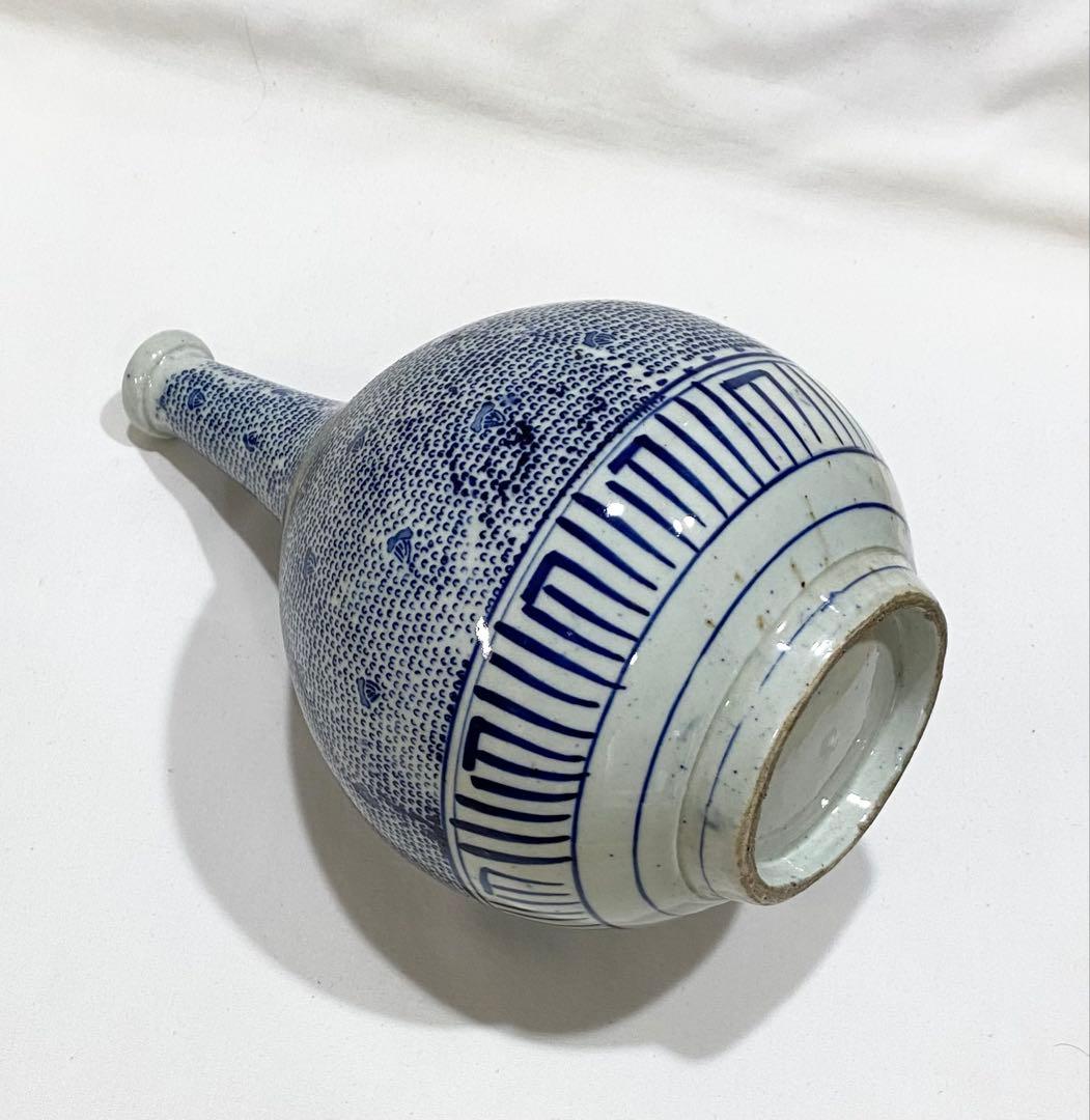 古伊万里／レトロな “印判微塵唐草文大徳利“