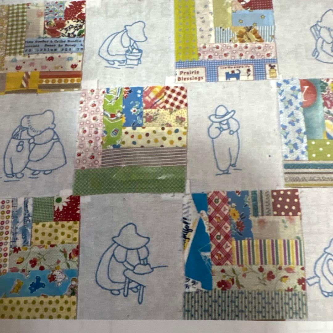 パッチワーク★キット★ログキャビンと刺しゅうのベビーキルト