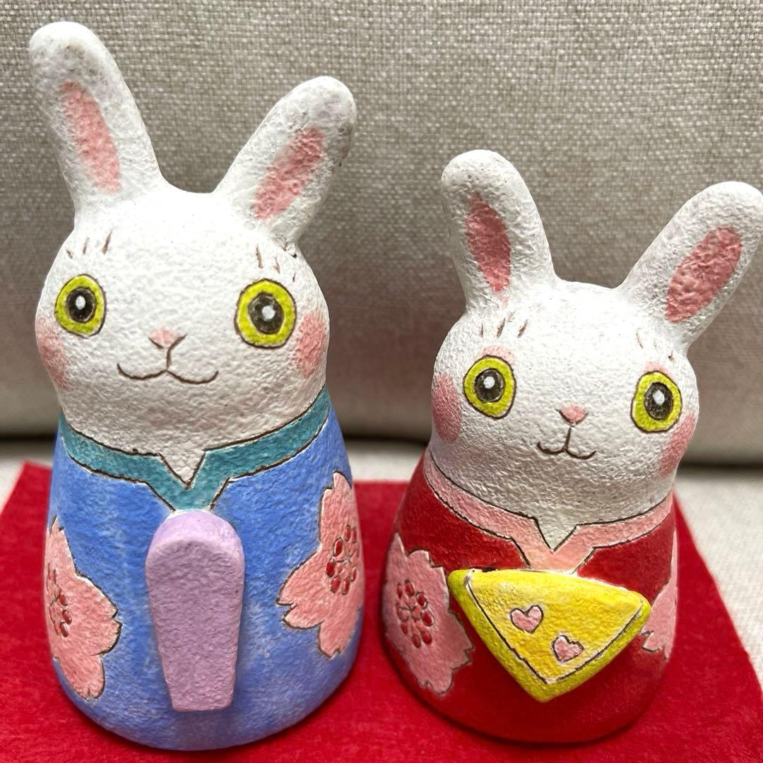 ひな祭り　おひなさま　おひな様　月魚ひろこ　うさぎ　お雛様　作家もの