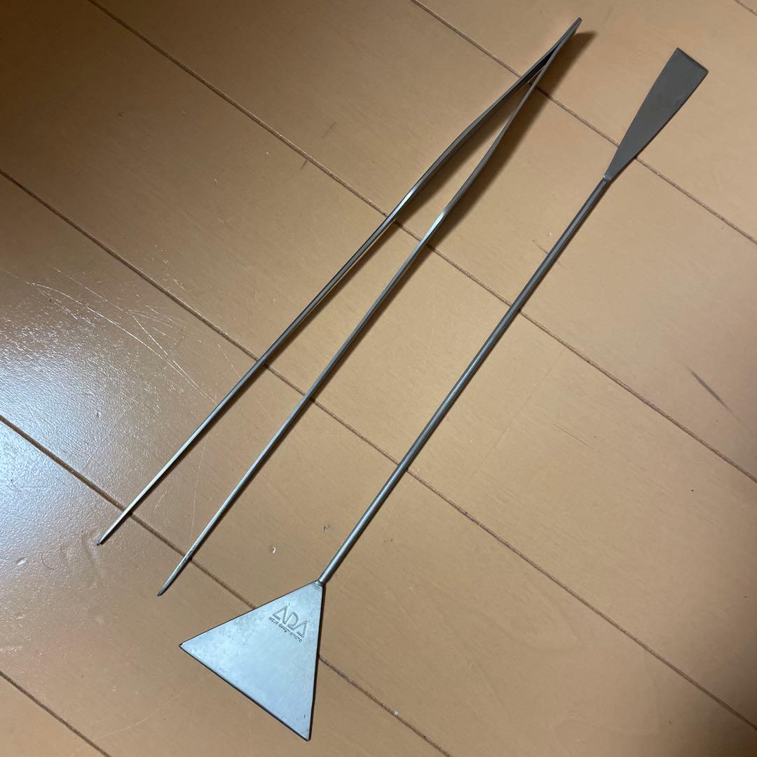 ADAアクアデザインアマノ 旧ロゴ サンドフラッター とピンセット
