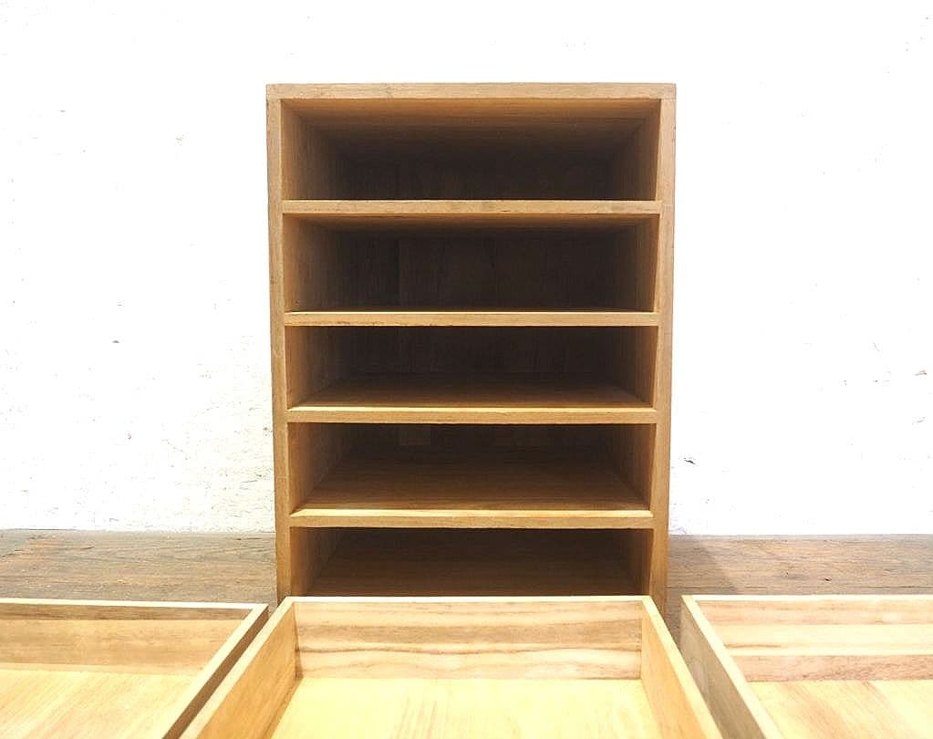 1500 レトロな桐の小引き出し　収納棚　書類ケース　古家具　小物入れ　キリ