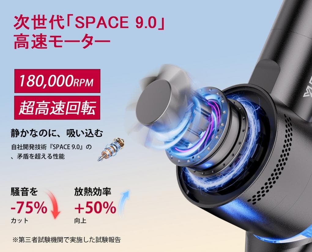コードレス掃除機 超強力 サイクロン式スティッククリーナー 自走式 LEDライト