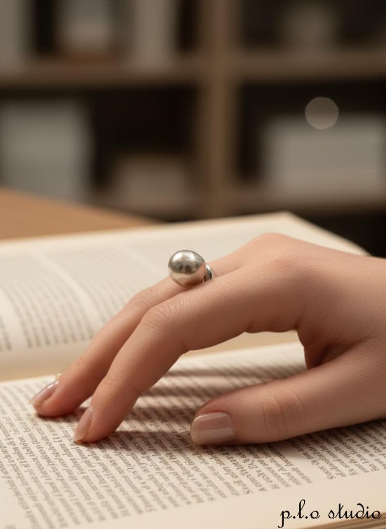 【唯一無二】油画シリーズ メタリックエジソンパール リング 13mm 芸術品