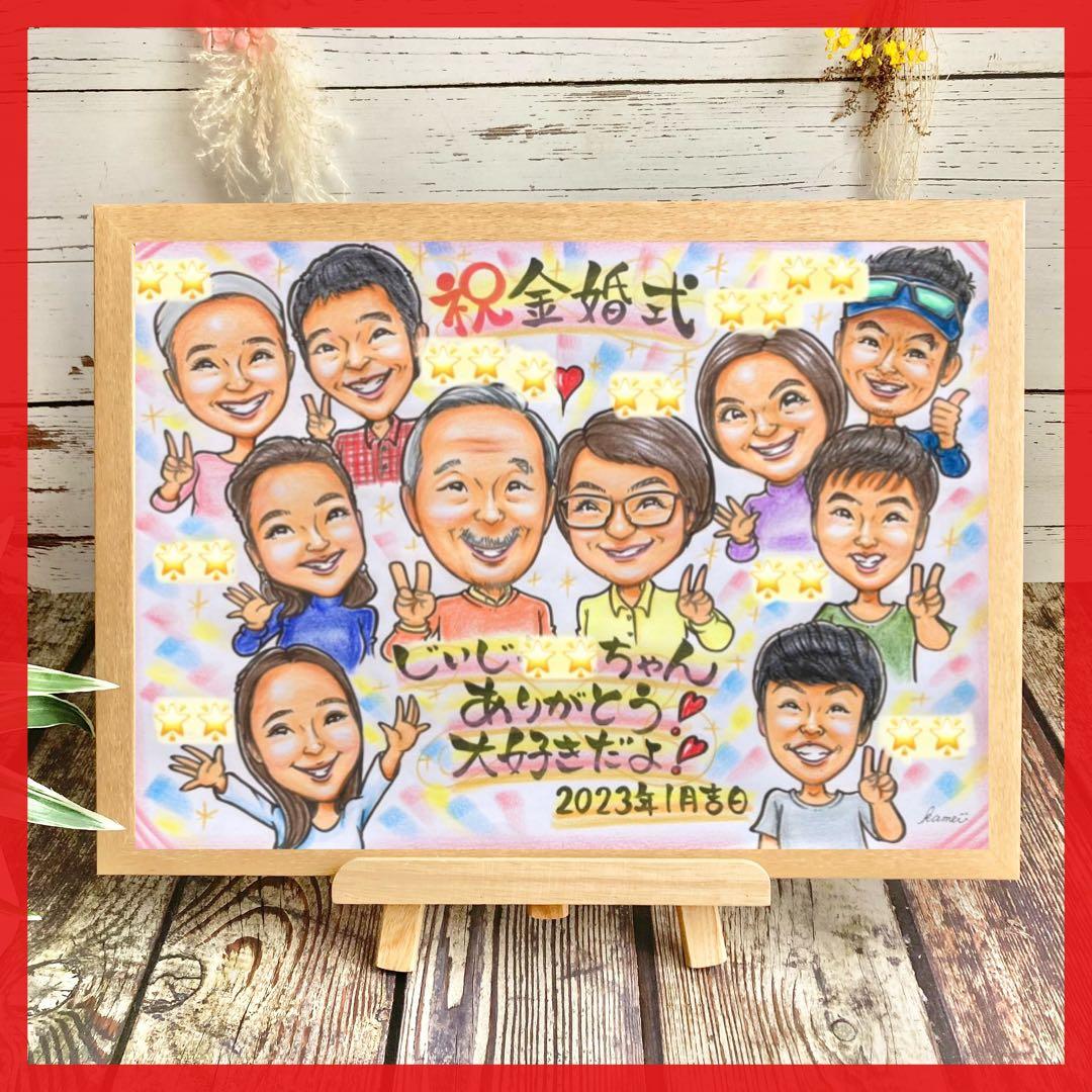 似顔絵オーダー　結婚祝い　誕生日　記念日　新築・引っ越し祝い　退職祝い　母の日