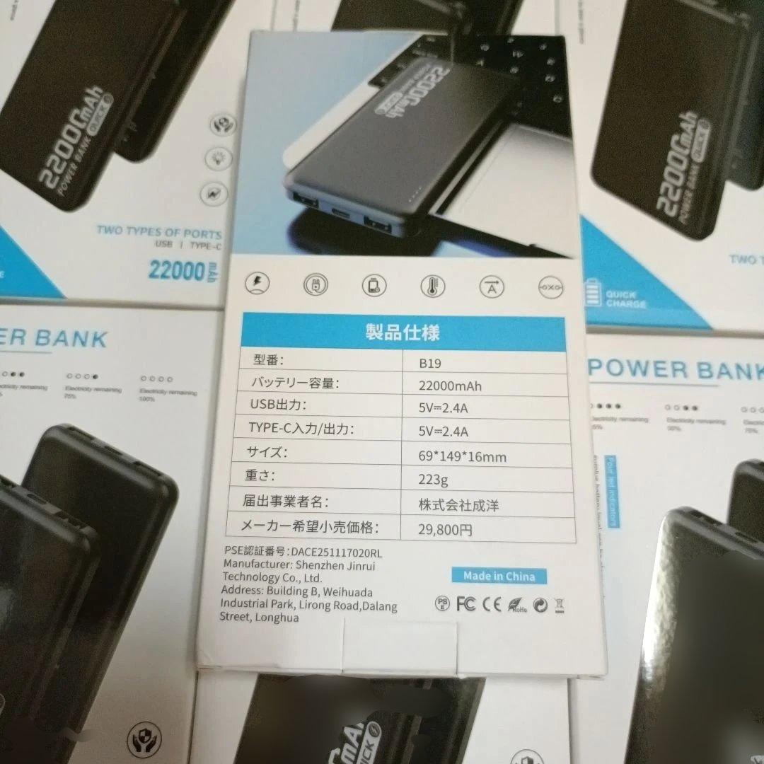 22000mAh モバイルバッテリー USB TYPE-C(11個)