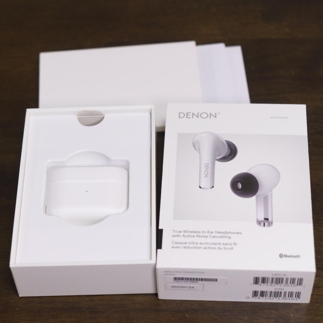 美品 DENON ANC完全ワイヤレスイヤホン ホワイト